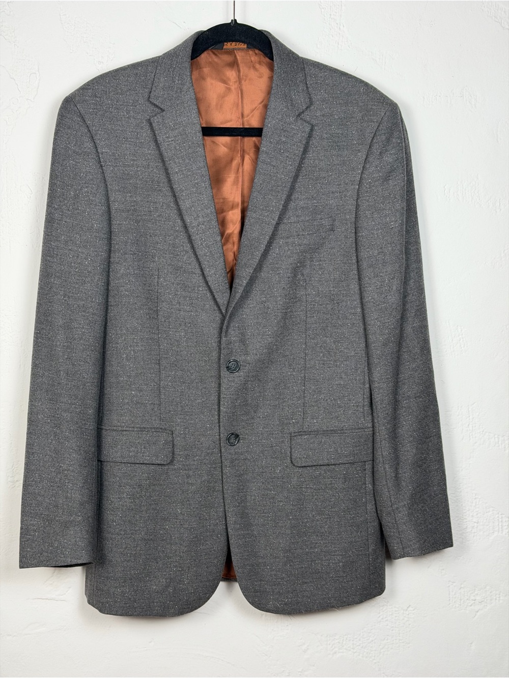 Joseph by Jos A Bank Gray Two-Button Slim Fit Blazer with Copper Lining 38L